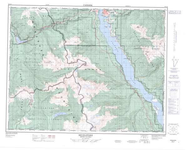 Revelstoke Topographic map 082L16 at 1:50,000 Scale
