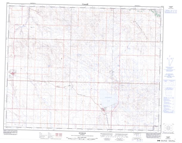 Hussar Topographic map 082P02 at 1:50,000 Scale