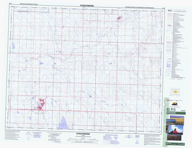 Strathmore Topographic map 082P03 at 1:50,000 Scale