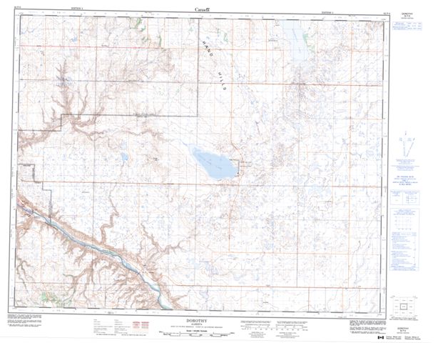 Dorothy Topographic map 082P08 at 1:50,000 Scale