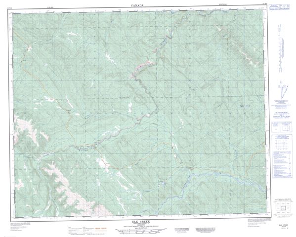 Elk Creek Topographic map 083B04 at 1:50,000 Scale