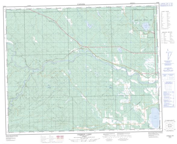 Crimson Lake Topographic map 083B06 at 1:50,000 Scale