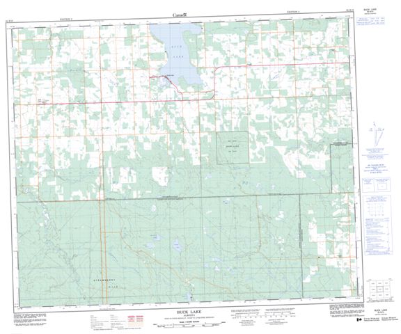 Buck Lake Topographic map 083B15 at 1:50,000 Scale