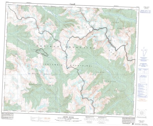 Azure River Topographic map 083D12 at 1:50,000 Scale