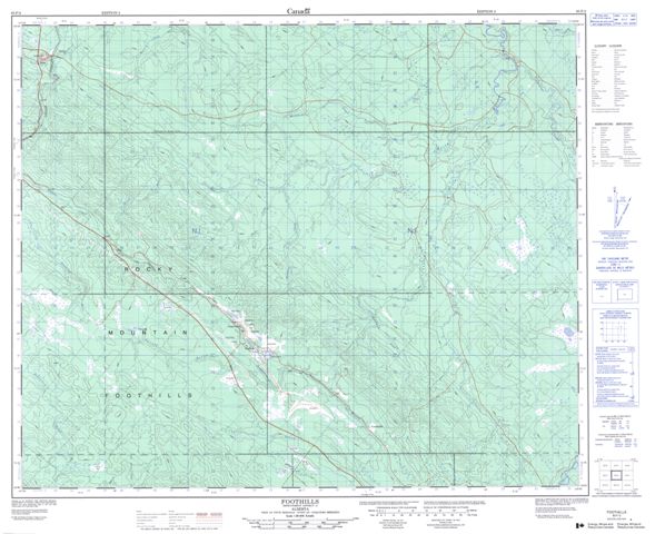 Foothills Topographic map 083F02 at 1:50,000 Scale