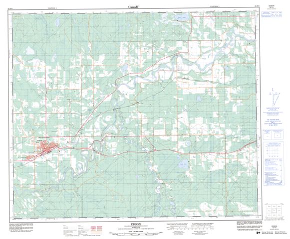 Edson Topographic map 083F09 at 1:50,000 Scale