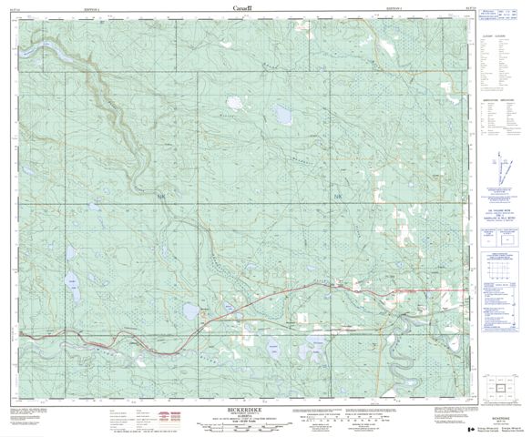 Bickerdike Topographic map 083F10 at 1:50,000 Scale