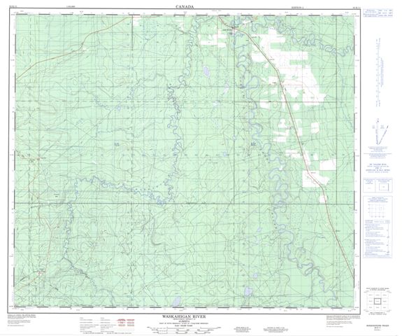 Waskahigan River Topographic map 083K11 at 1:50,000 Scale