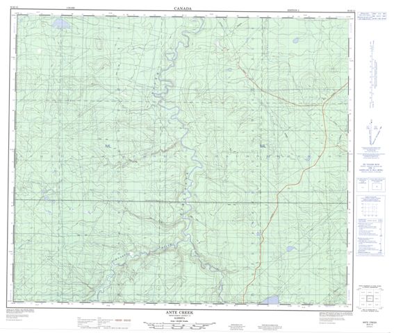 Ante Creek Topographic map 083K12 at 1:50,000 Scale