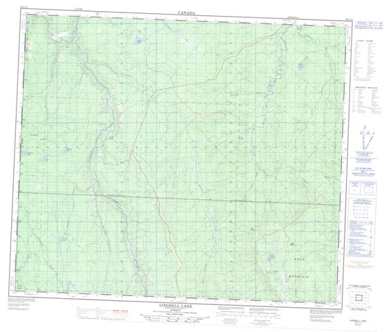 Lingrell Lake Topographic map 083L12 at 1:50,000 Scale