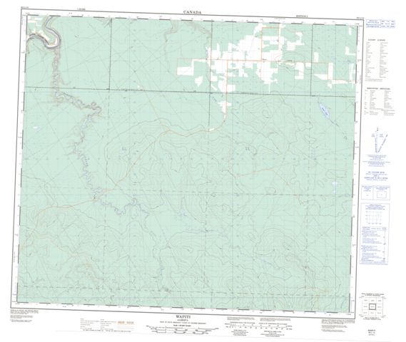 Wapiti Topographic map 083L14 at 1:50,000 Scale