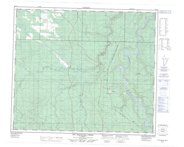 Big Mountain Creek Topographic map 083L15 at 1:50,000 Scale