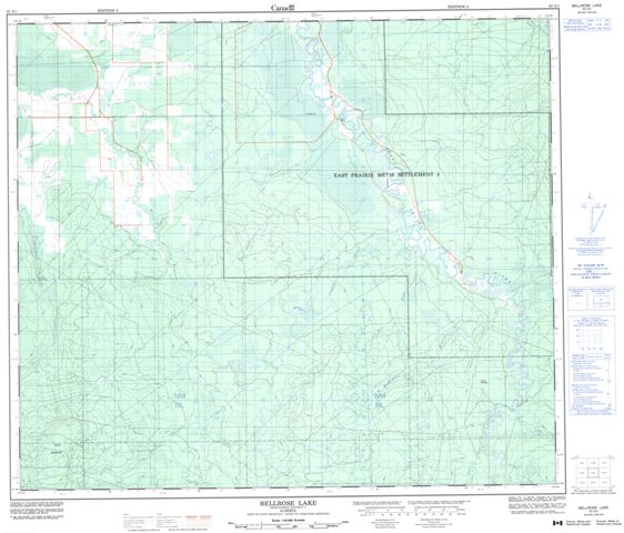 Bellrose Lake Topographic map 083N01 at 1:50,000 Scale
