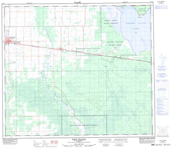 High Prairie Topographic map 083N08 at 1:50,000 Scale