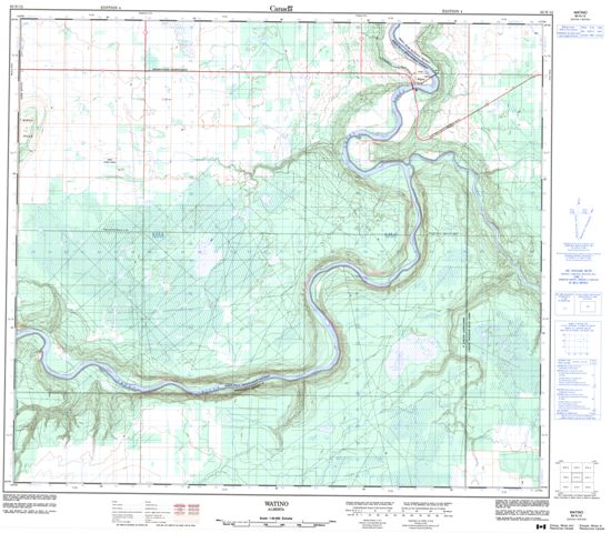 Watino Topographic map 083N12 at 1:50,000 Scale
