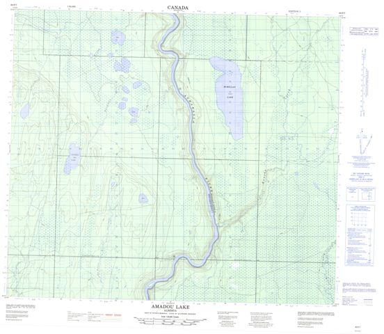 Amadou Lake Topographic map 083P07 at 1:50,000 Scale
