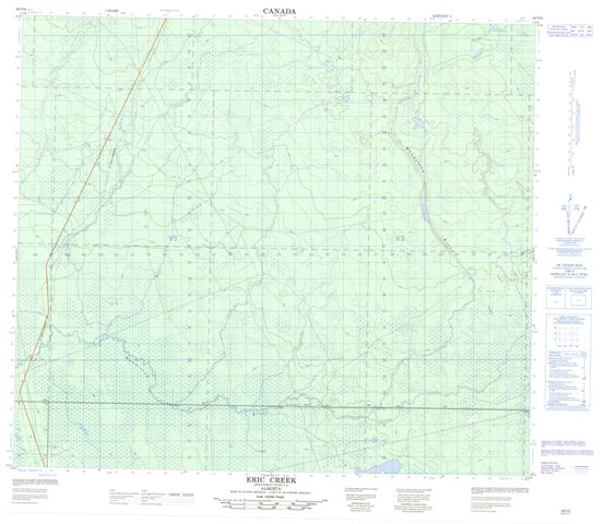 Eric Creek Topographic map 083P08 at 1:50,000 Scale