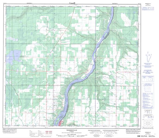Weberville Topographic map 084C06 at 1:50,000 Scale