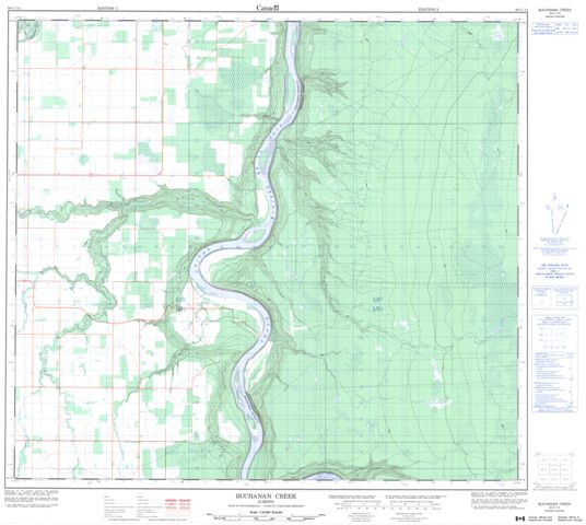 Buchanan Creek Topographic map 084C14 at 1:50,000 Scale