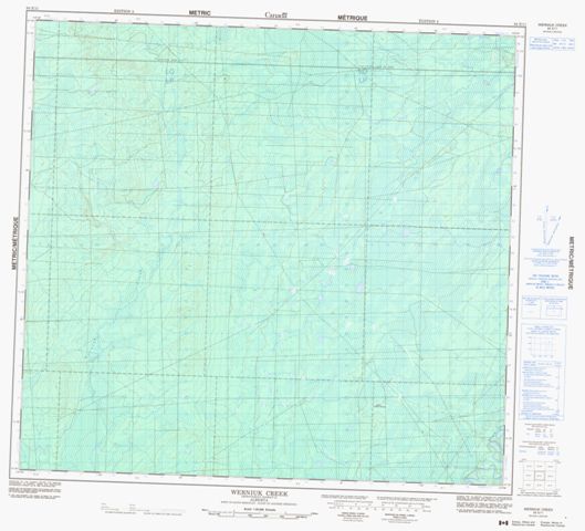 Werniuk Creek Topographic map 084E11 at 1:50,000 Scale