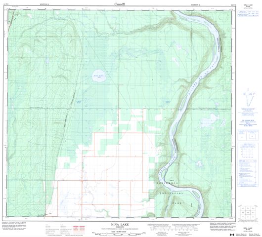 Nina Lake Topographic map 084F06 at 1:50,000 Scale