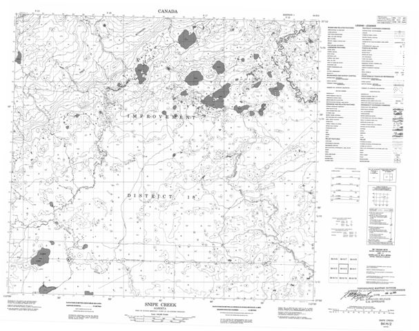 Snipe Creek Topographic map 084H02 at 1:50,000 Scale