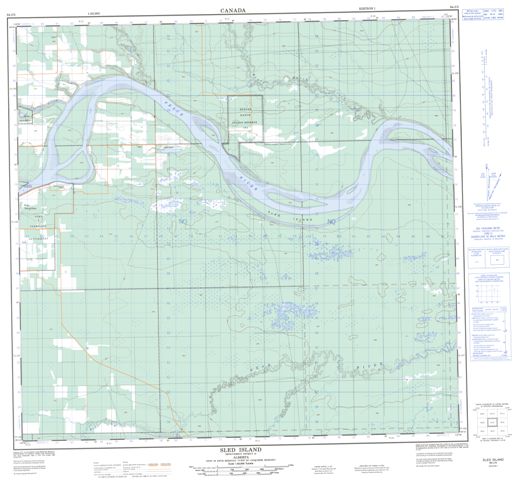 Sled Island Topographic map 084J05 at 1:50,000 Scale