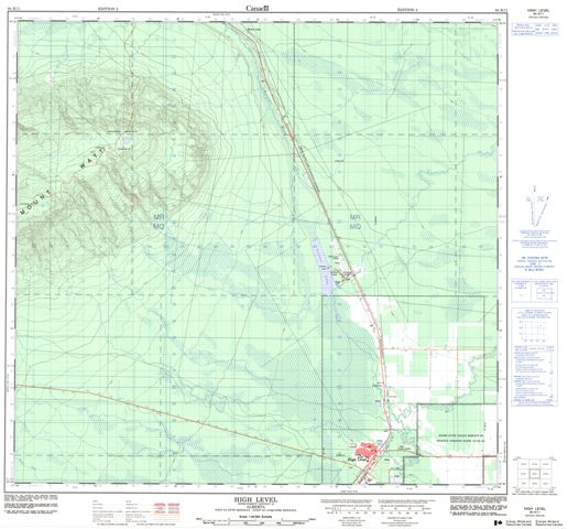 High Level Topographic map 084K11 at 1:50,000 Scale