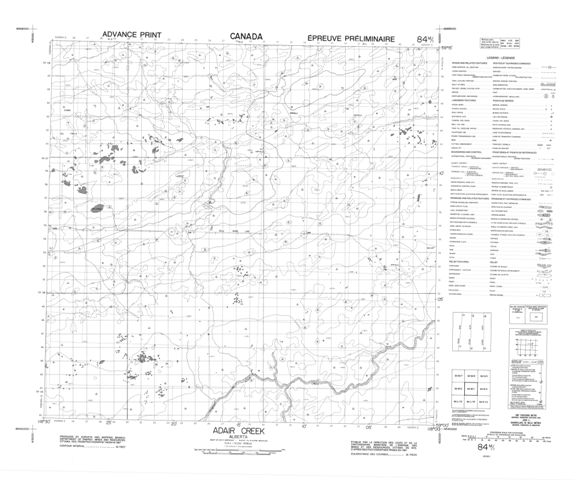 Adair Creek Topographic map 084M01 at 1:50,000 Scale