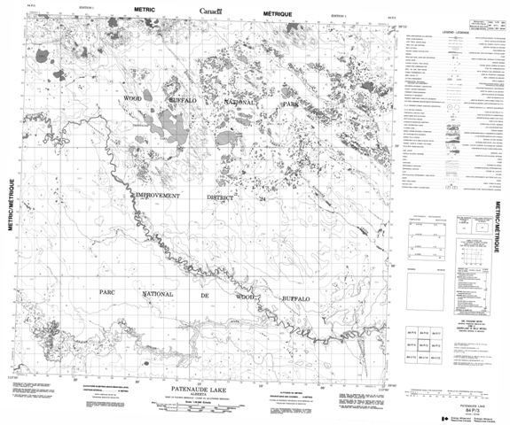 Patenaude Lake Topographic map 084P03 at 1:50,000 Scale