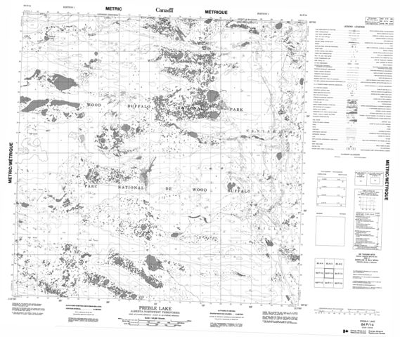 Preble Lake Topographic map 084P14 at 1:50,000 Scale