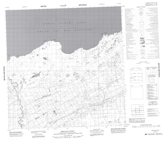 Breynat Point Topographic map 085B15 at 1:50,000 Scale