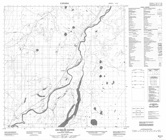 Grumbler Rapids Topographic map 085C02 at 1:50,000 Scale