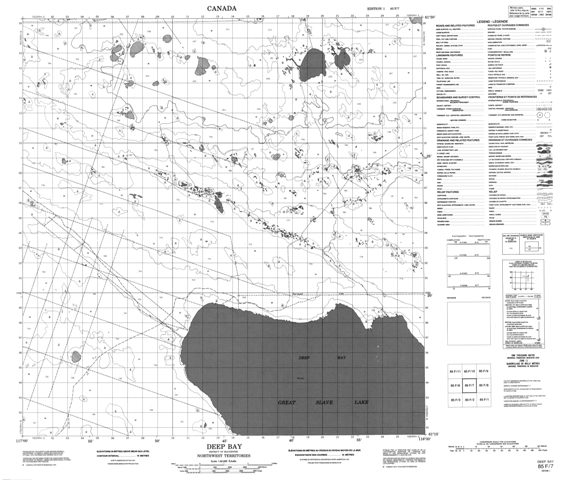 Deep Bay Topographic map 085F07 at 1:50,000 Scale