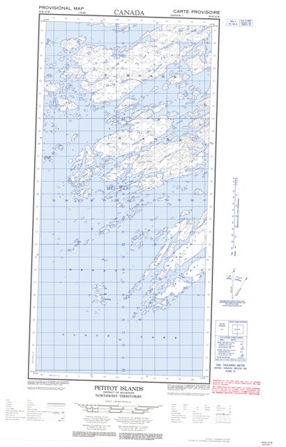 Petitot Islands Topographic map 085H10W at 1:50,000 Scale