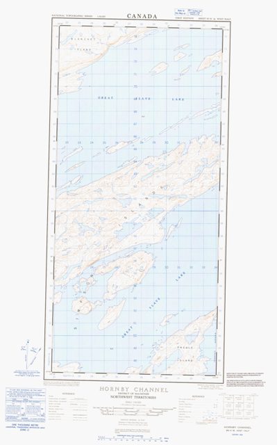 Hornby Channel Topographic map 085H16W at 1:50,000 Scale