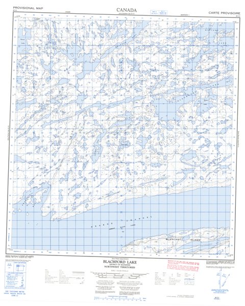 Blachford Lake Topographic map 085I02 at 1:50,000 Scale