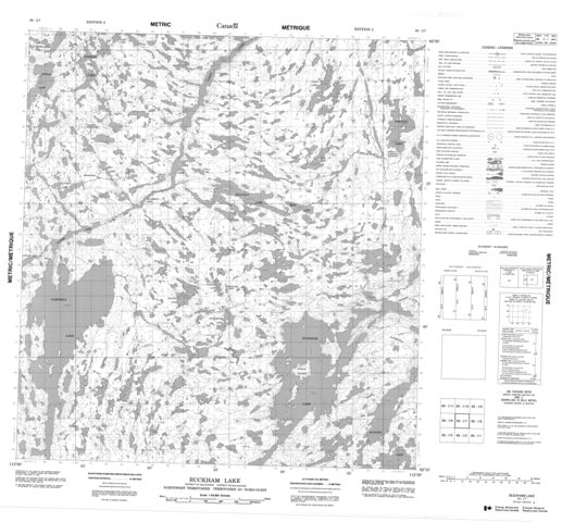 Buckham Lake Topographic map 085I07 at 1:50,000 Scale