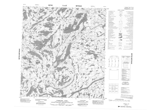 Tumpline Lake Topographic map 085I10 at 1:50,000 Scale