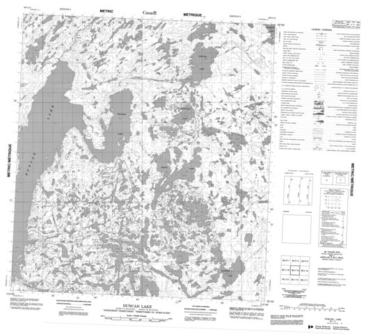 Duncan Lake Topographic map 085I13 at 1:50,000 Scale