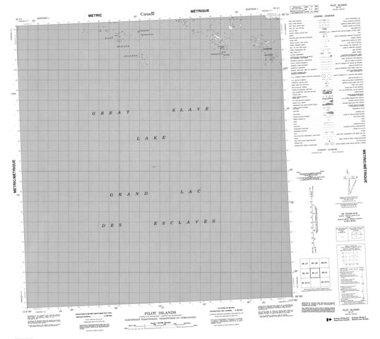 Pilot Islands Topographic map 085J01 at 1:50,000 Scale
