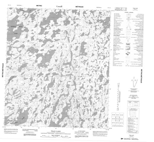 Tsan Lake Topographic map 086A02 at 1:50,000 Scale
