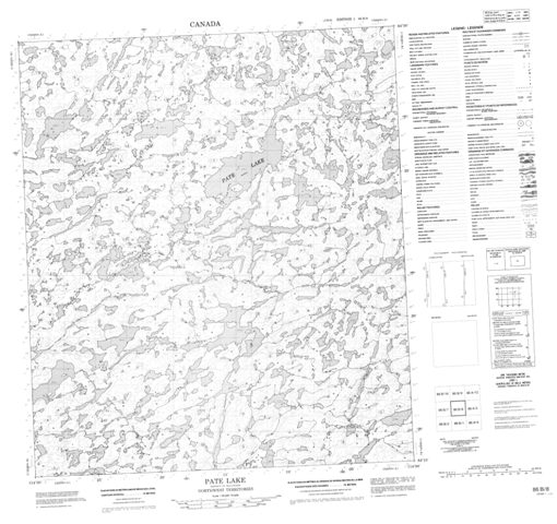 Pate Lake Topographic map 086B08 at 1:50,000 Scale