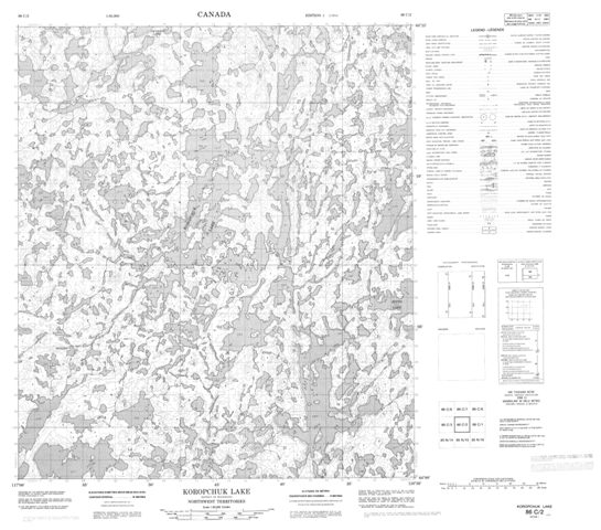 Koropchuk Lake Topographic map 086C02 at 1:50,000 Scale