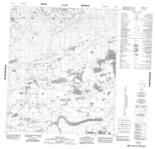 Agira Lake Topographic map 086D11 at 1:50,000 Scale