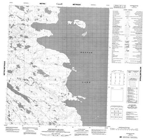 Kechinta Island Topographic map 086E02 at 1:50,000 Scale