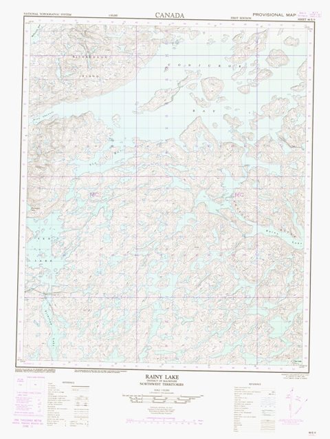 Rainy Lake Topographic map 086E09 at 1:50,000 Scale