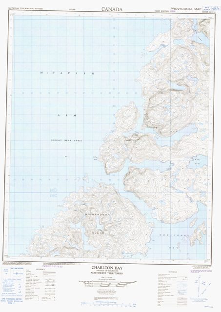 Charlton Bay Topographic map 086E16 at 1:50,000 Scale