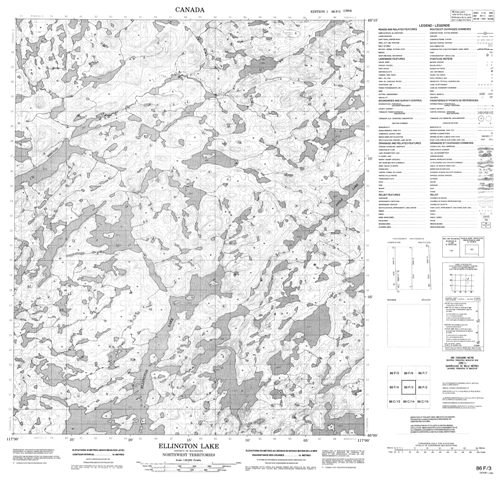 Ellington Lake Topographic map 086F03 at 1:50,000 Scale