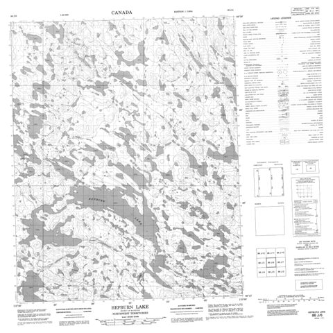 Hepburn Lake Topographic map 086J06 at 1:50,000 Scale
